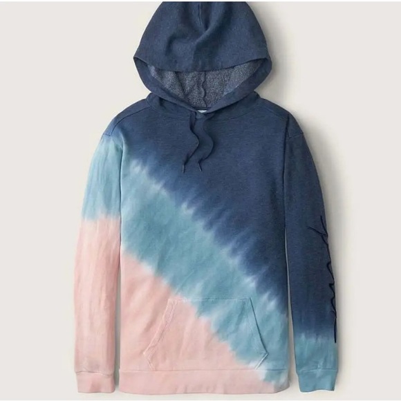 NEW VS PINK FLEECE HOODIE PULLOVER TIE DYE SMALL - Picture 2 of 3